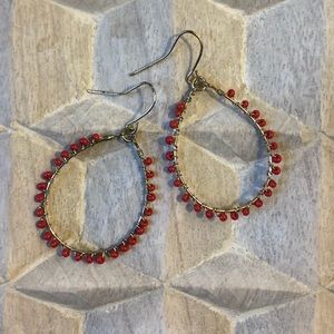 Coral Bead French Hook Earrings